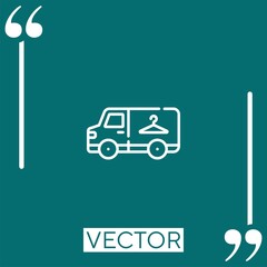 Poster - delivery truck vector icon Linear icon. Editable stroked line