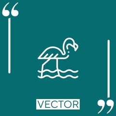 Poster - flamingo vector icon Linear icon. Editable stroked line