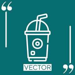 Fototapete - frappe vector icon Linear icon. Editable stroked line