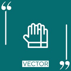 Poster - gloves vector icon Linear icon. Editable stroked line