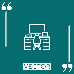 Poster - workspace vector icon Linear icon. Editable stroked line