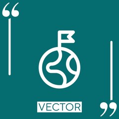 Poster - world vector icon Linear icon. Editable stroked line