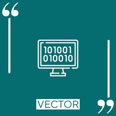 Poster - binary code vector icon Linear icon. Editable stroked line