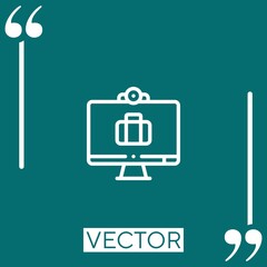 Poster - monitor vector icon Linear icon. Editable stroked line