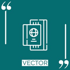 Poster - passport vector icon Linear icon. Editable stroked line