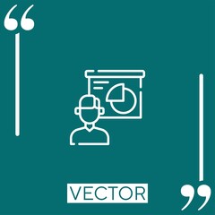 Poster - presentation Linear icon. Editable stroke line