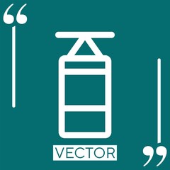 Poster - punching ball vector icon Linear icon. Editable stroked line