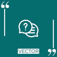 Poster - question vector icon Linear icon. Editable stroked line