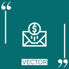 Poster - send money vector icon Linear icon. Editable stroked line