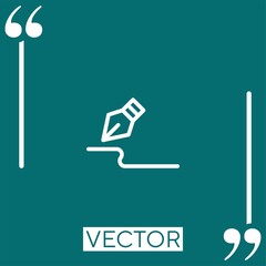 Fototapete - signature vector icon Linear icon. Editable stroked line