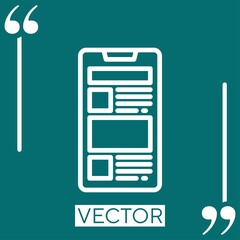 Poster - smartphone vector icon Linear icon. Editable stroked line