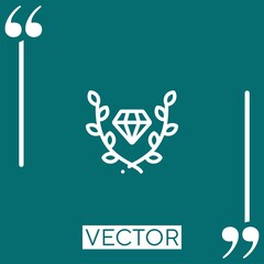 Poster - diamond vector icon Linear icon. Editable stroked line