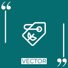 Poster - eco tag vector icon Linear icon. Editable stroked line