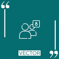 Poster - friend request vector icon Linear icon. Editable stroked line