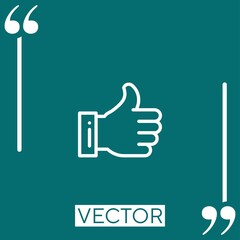 Poster - hand vector icon Linear icon. Editable stroked line