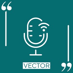 Poster - microphone vector icon Linear icon. Editable stroked line