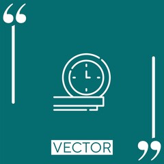 Poster - wall clock vector icon Linear icon. Editable stroked line