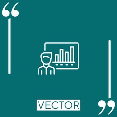 Poster - analytics vector icon Linear icon. Editable stroked line