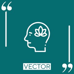 Poster - brain vector icon Linear icon. Editable stroked line