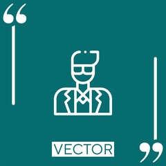 Aufkleber - businessman vector icon Linear icon. Editable stroked line
