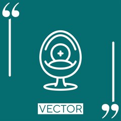 Poster - chair vector icon Linear icon. Editable stroked line