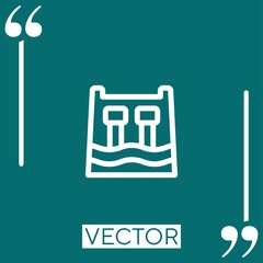 Poster - dam vector icon Linear icon. Editable stroked line