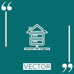 Poster - data warehouse vector icon Linear icon. Editable stroked line