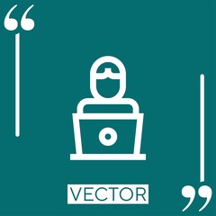 Poster - student vector icon Linear icon. Editable stroked line
