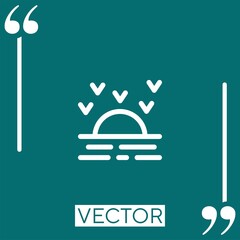 Poster - sunset vector icon Linear icon. Editable stroked line