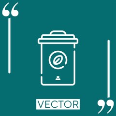 Poster - trash bin vector icon Linear icon. Editable stroked line