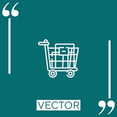 Poster - trolley vector icon Linear icon. Editable stroked line