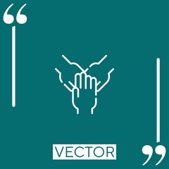 Poster - united vector icon Linear icon. Editable stroked line