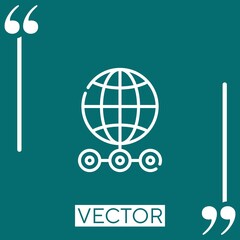 Poster - world grid vector icon Linear icon. Editable stroked line