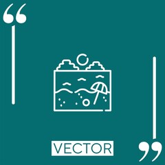 Poster - beach vector icon Linear icon. Editable stroked line