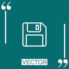 Poster - floppy disk Linear icon. Editable stroke line