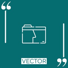 Fototapete - folder vector icon Linear icon. Editable stroked line
