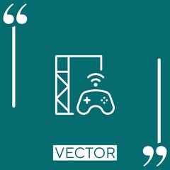 Poster - game console vector icon Linear icon. Editable stroked line