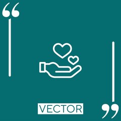 Poster - hearts vector icon Linear icon. Editable stroked line