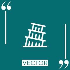 Poster - leaning tower of pisa vector icon Linear icon. Editable stroked line