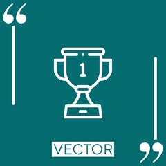 Poster - trophy vector icon Linear icon. Editable stroked line