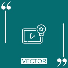 Poster - video player vector icon Linear icon. Editable stroked line