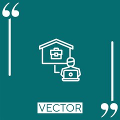 Poster - working at home vector icon Linear icon. Editable stroked line