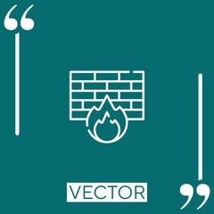 Poster - firewall vector icon Linear icon. Editable stroked line