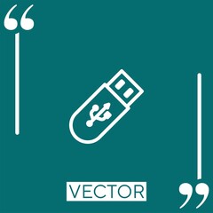 Poster - flash drive Linear icon. Editable stroke line