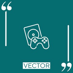 Poster - games vector icon Linear icon. Editable stroked line