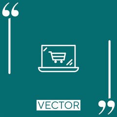 Poster - laptop vector icon Linear icon. Editable stroked line