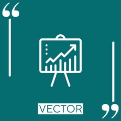 Poster - line chart vector icon Linear icon. Editable stroked line
