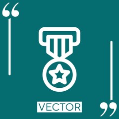 Poster - medal vector icon Linear icon. Editable stroked line