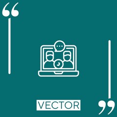 Poster - video call Linear icon. Editable stroke line