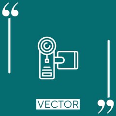 Poster - video camera Linear icon. Editable stroke line